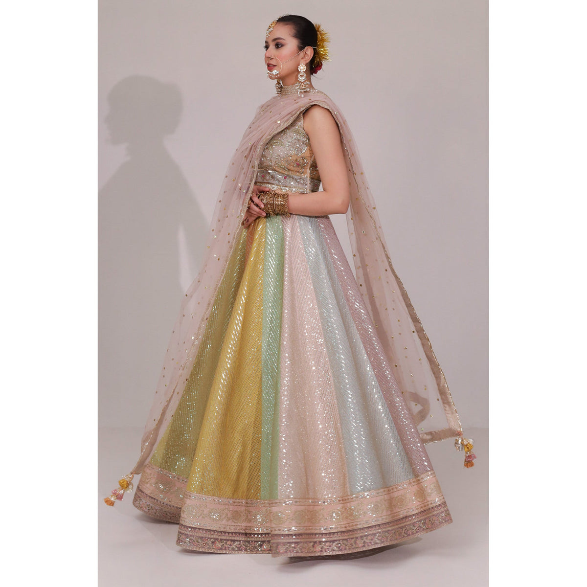 PASTEL LEHNGA CHOLI | SHEESHAM 24 / 25 DYOT