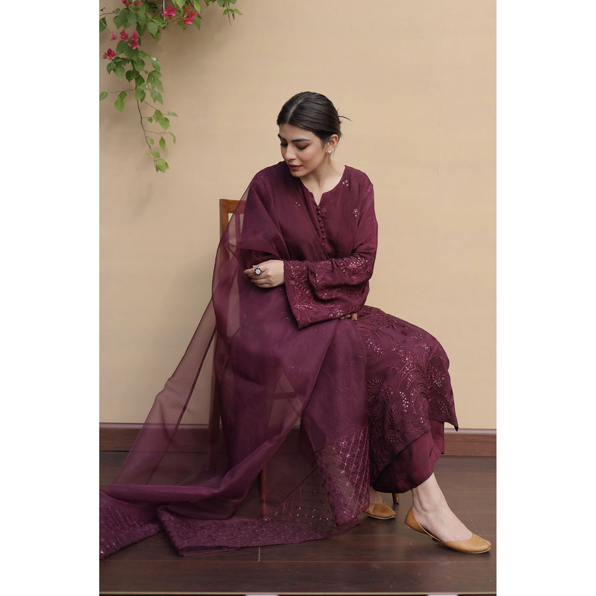 BURGUNDY OUTFIT | FESTIVE' 23 | DYOT