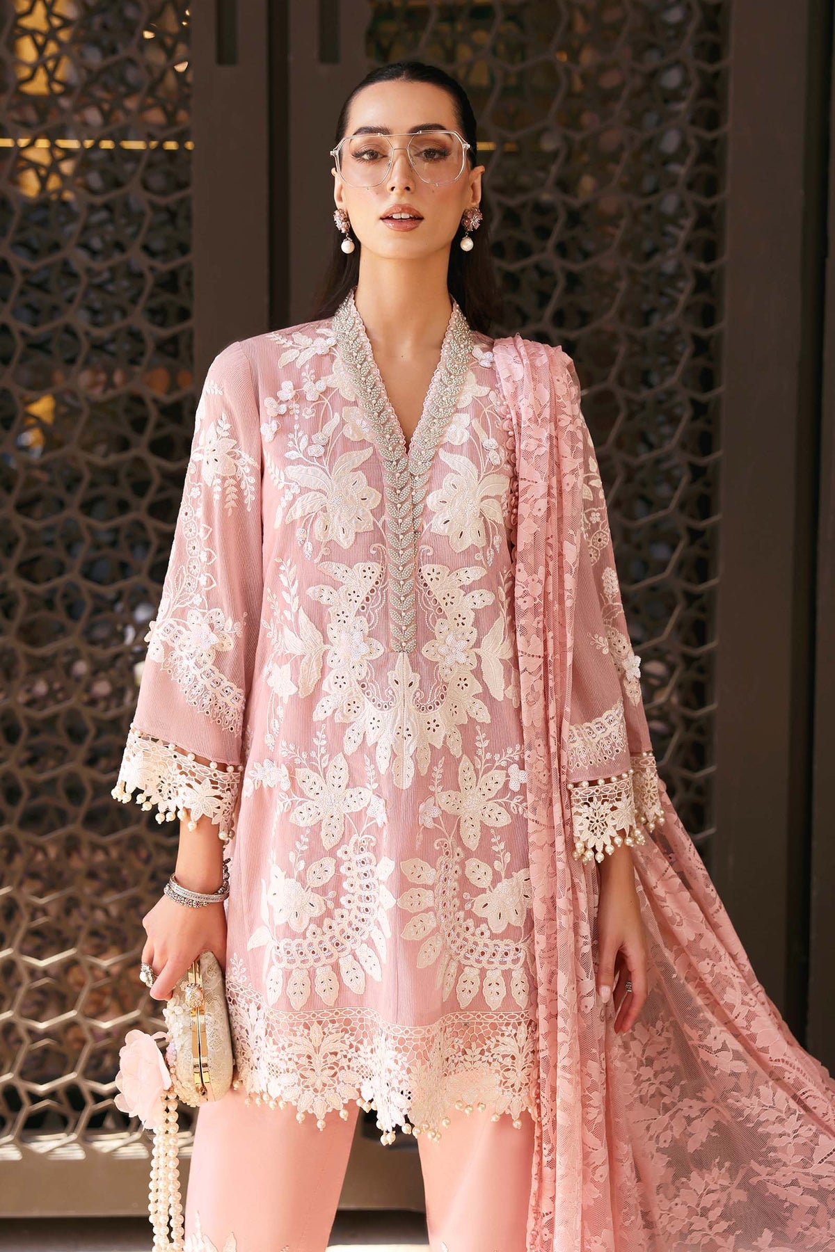 Embroidered Organza Suit