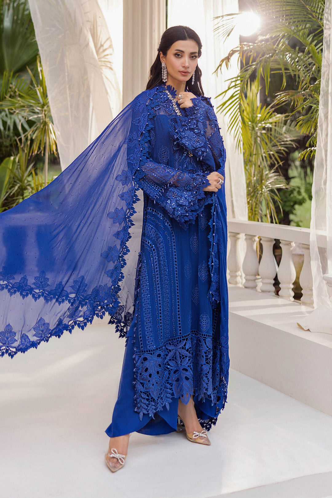 3 Piece Unstitched Embroidered Chiffon Suit | MPC-25-103