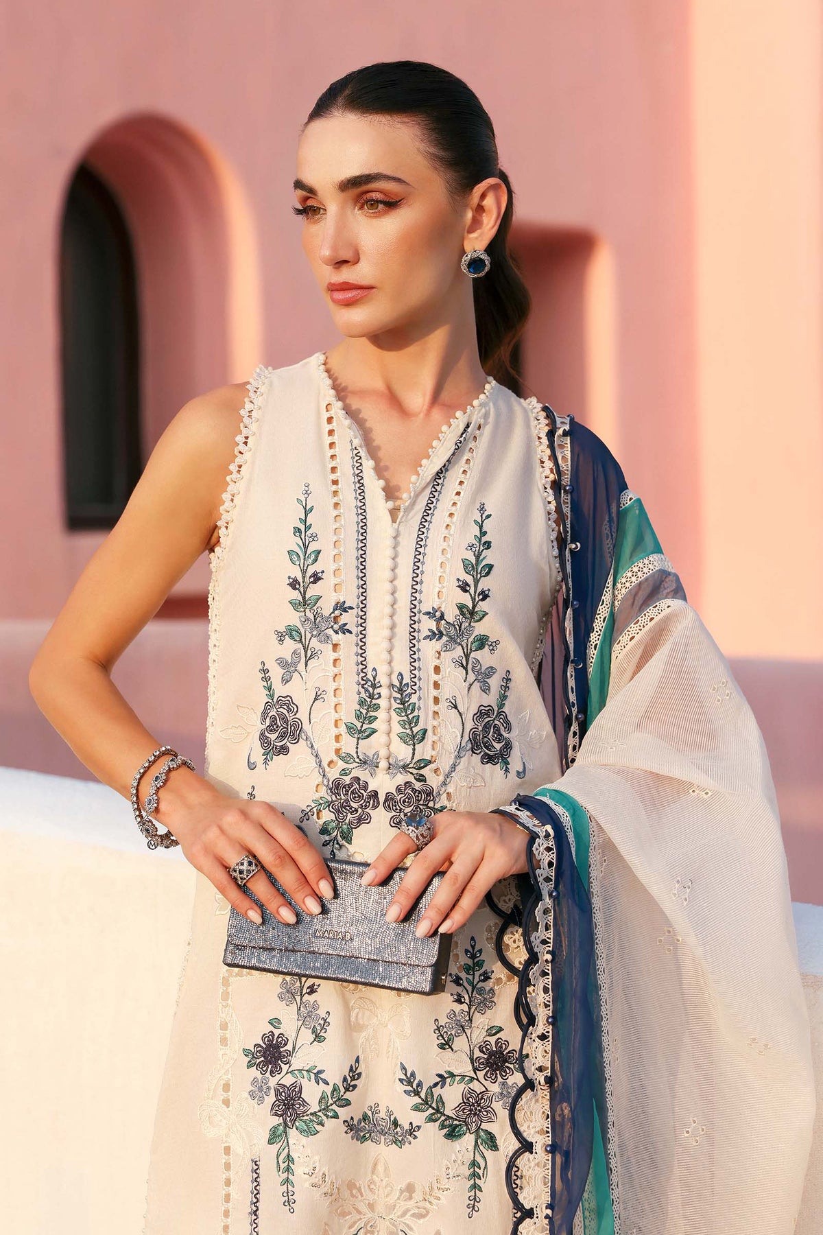 Embroidered Jacquard Lawn Suit