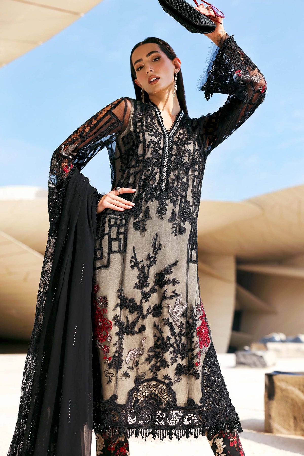 Embroidered Net Suit