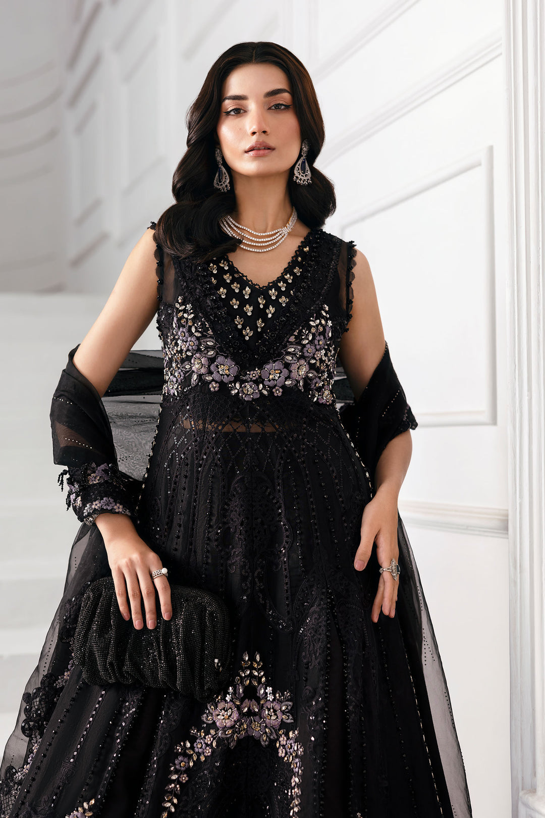 3 Piece Embroidered Organza Suit | BD-3004