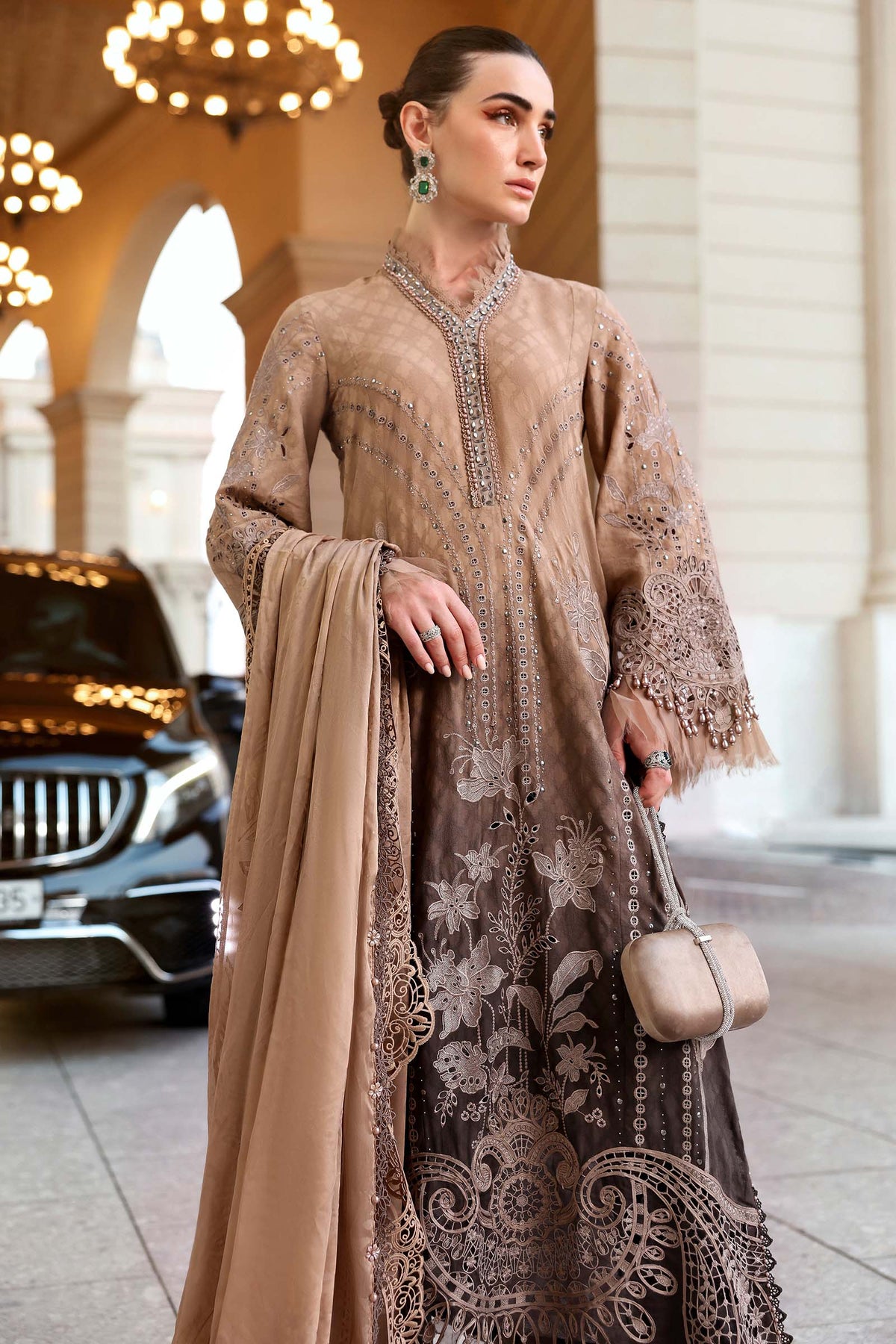 Embroidered Jacquard Lawn Suit