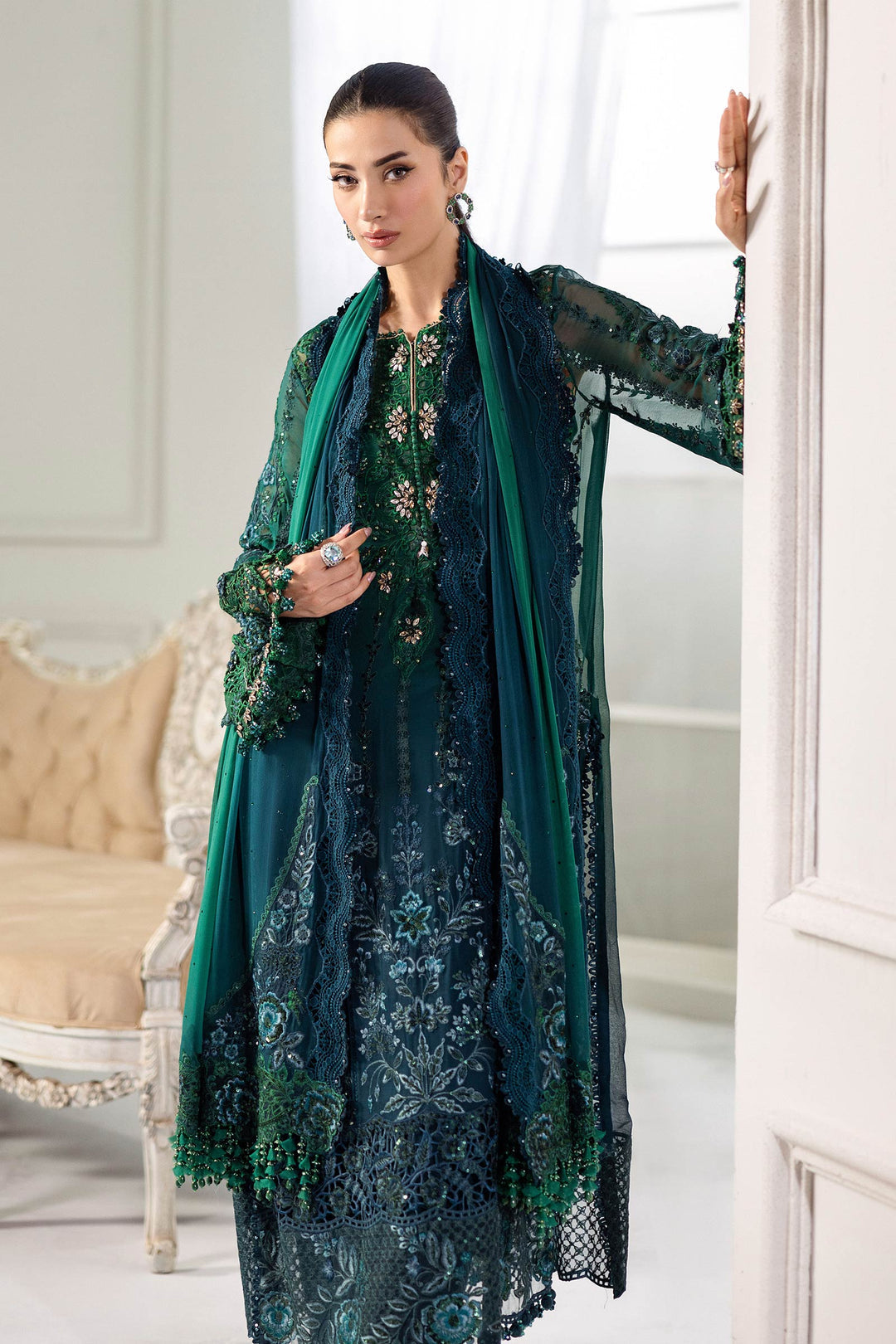 3 Piece Unstitched Embroidered Chiffon Suit | MPC-25-106