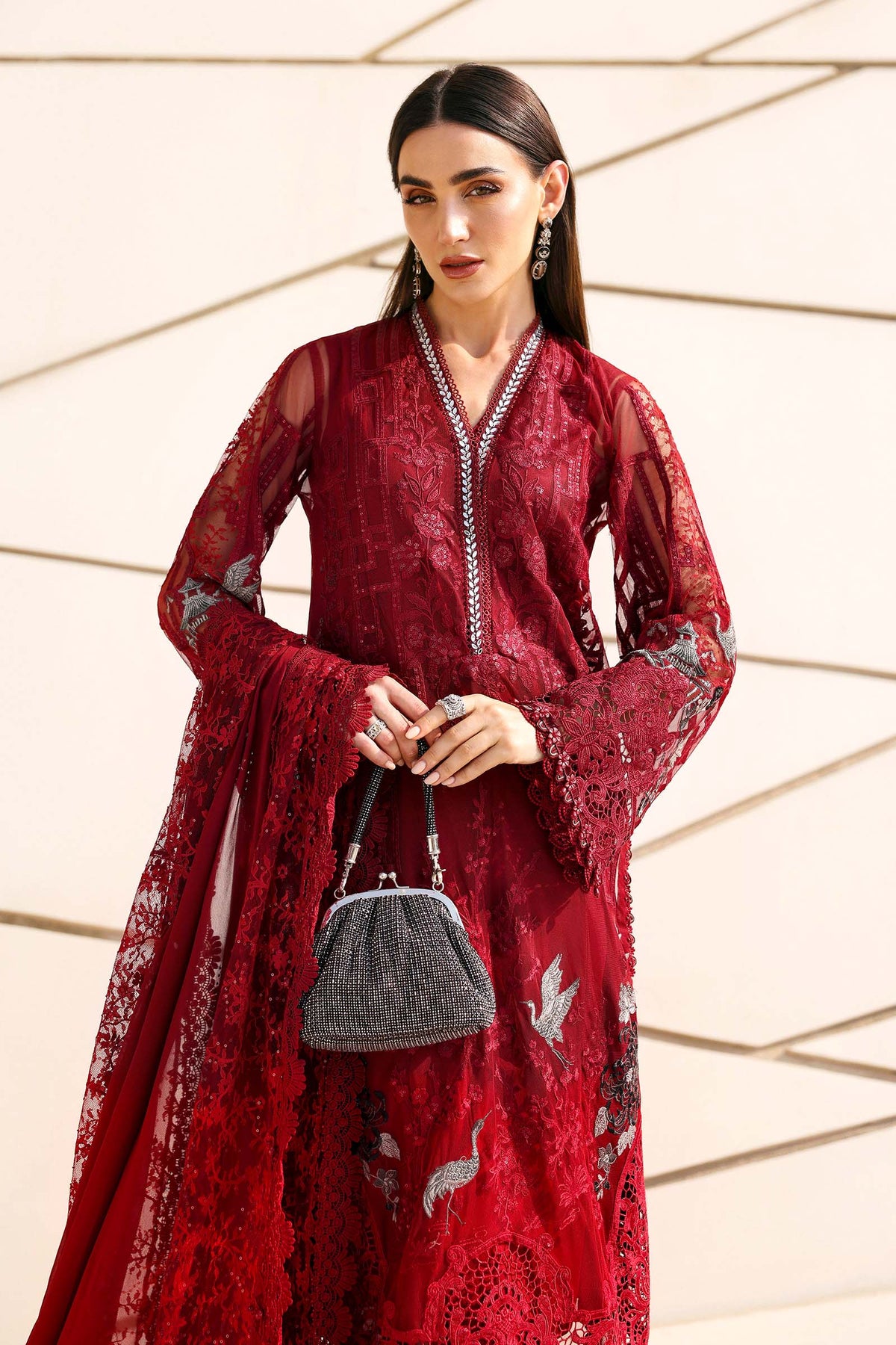 Embroidered Net Suit
