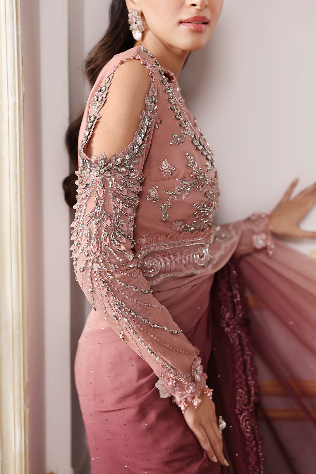 Embroidered Chiffon Saree | BD-3001