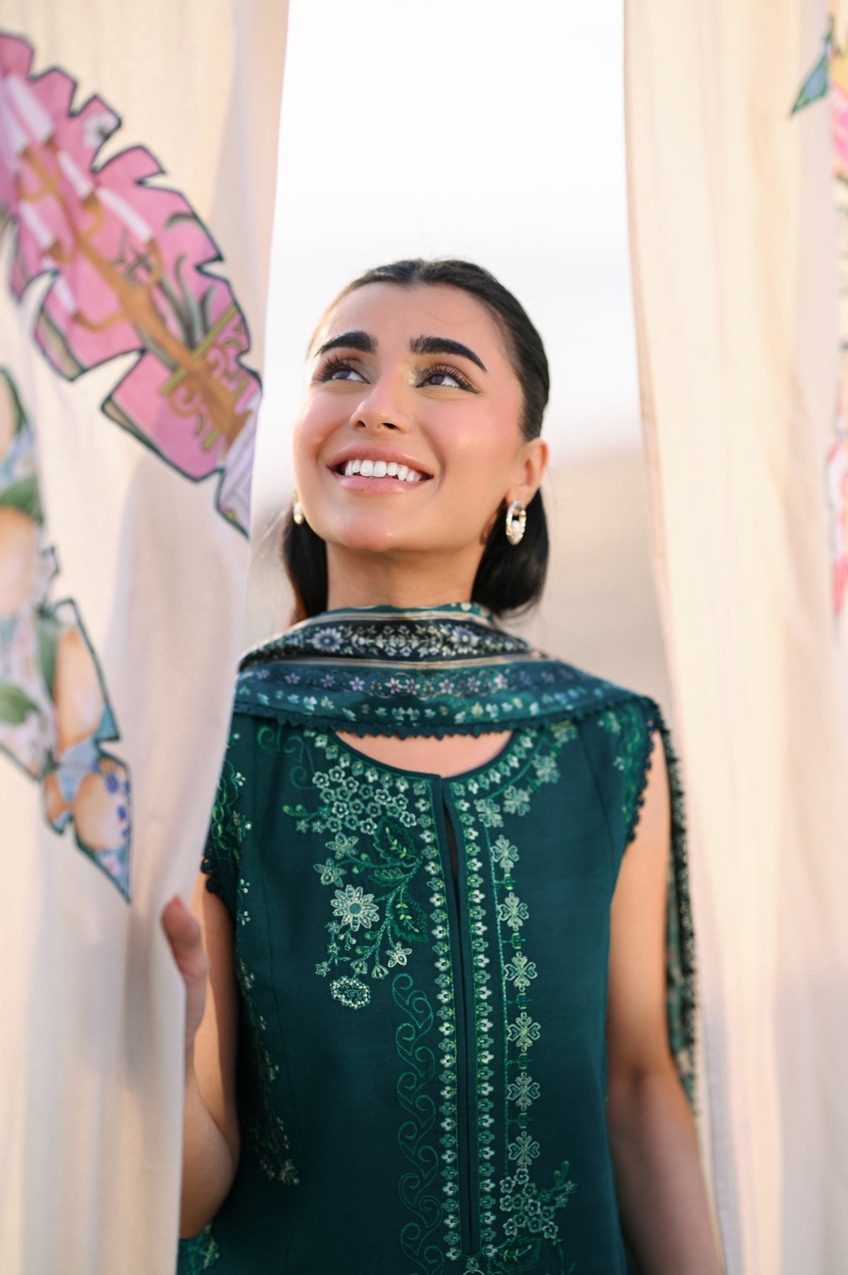 EMERALD GREEN LUXURY EMBROIDERED LAWN (NEL-26603) LUXURY LAWN X EID 2026