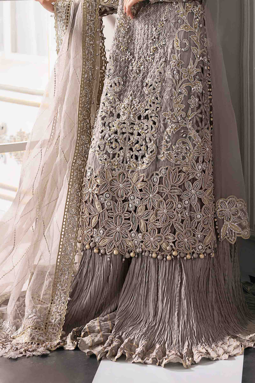 3 Piece Embroidered Organza Suit | BD-3006