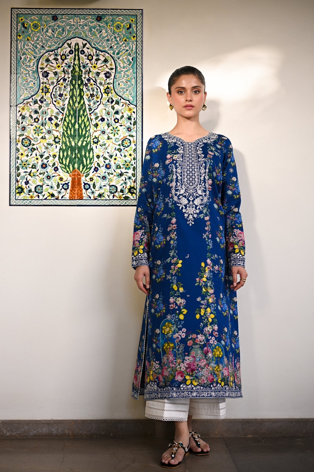 MIDNIGHT IN MAY LUXURY PRINTED EMBROIDERED LAWN SET (NEL-25617)