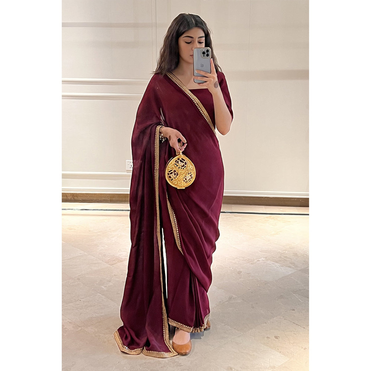 MAROON SAREE | DYOT