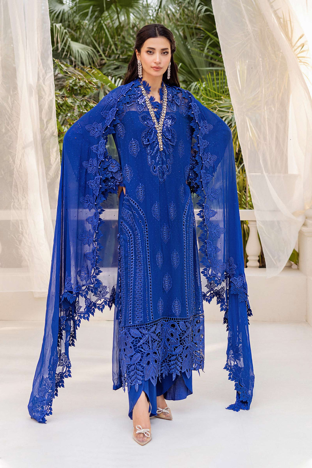 3 Piece Unstitched Embroidered Chiffon Suit | MPC-25-103