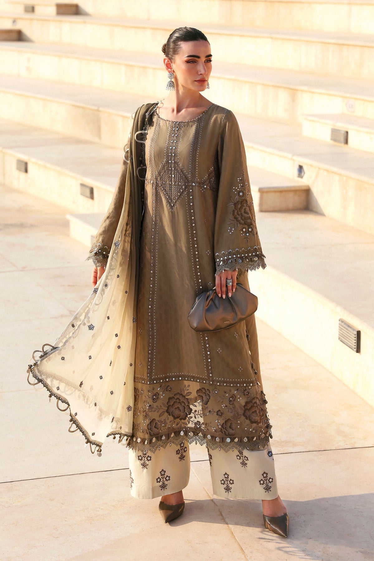 Embroidered Jacquard Lawn Suit