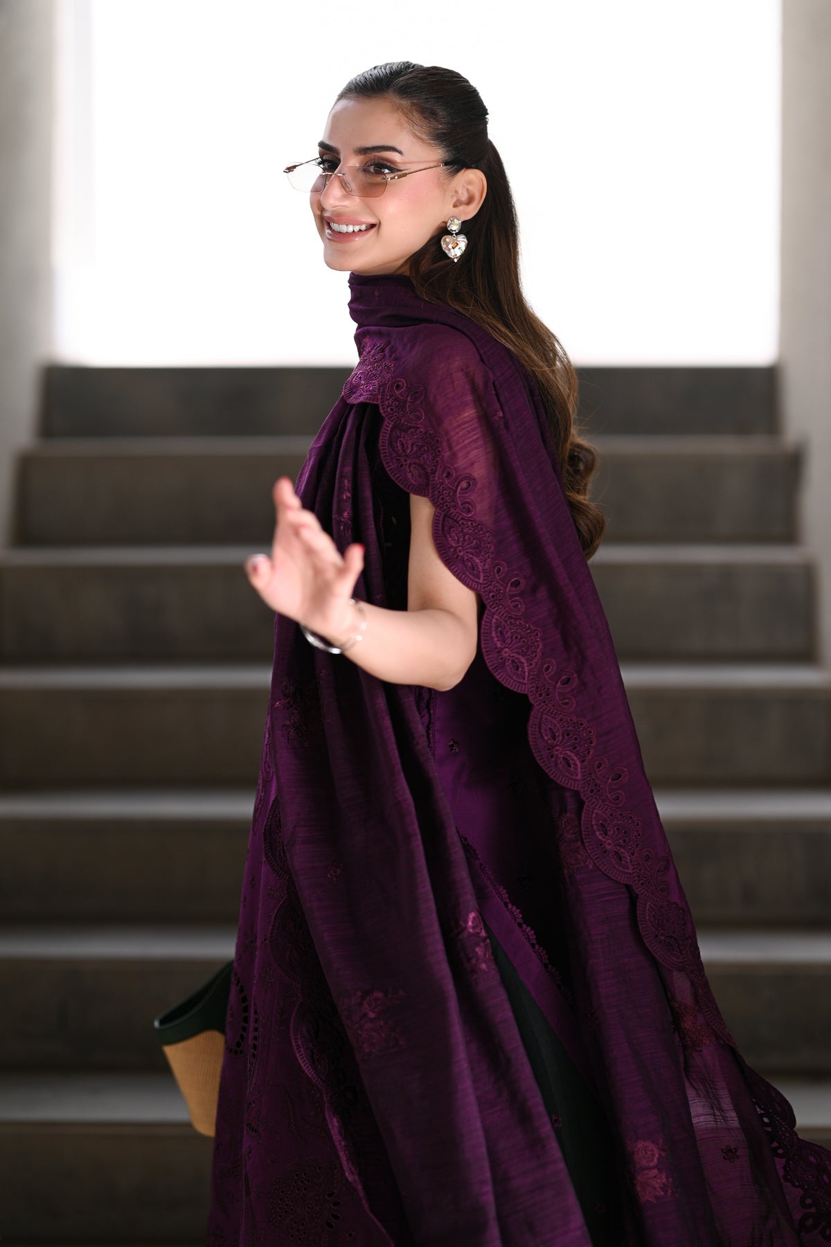 DEEP PLUM LUXURY EMBROIDERED LAWN (NEL-26613) LUXURY LAWN X EID 2026