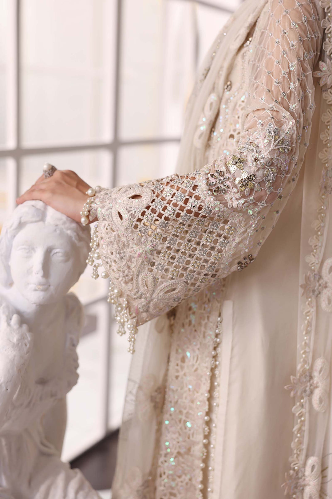 3 Piece Embroidered Chiffon Suit | BD-3007