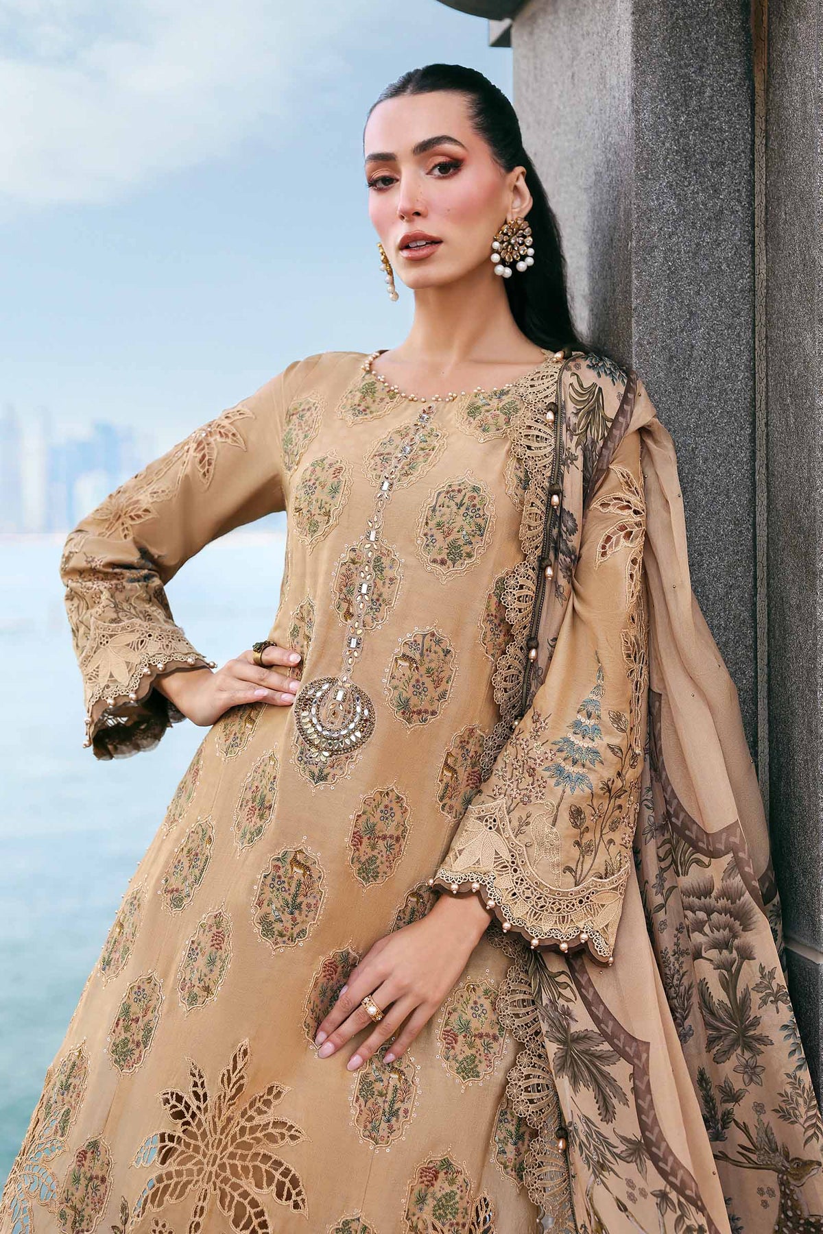 Embroidered Jacquard Lawn Suit