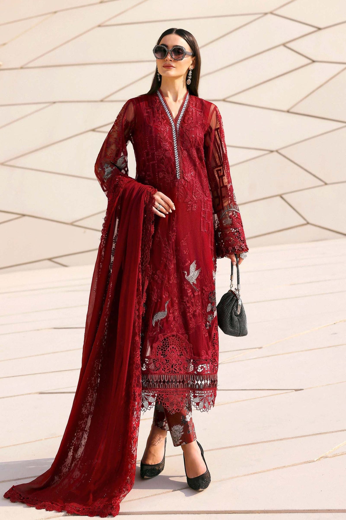 Embroidered Net Suit