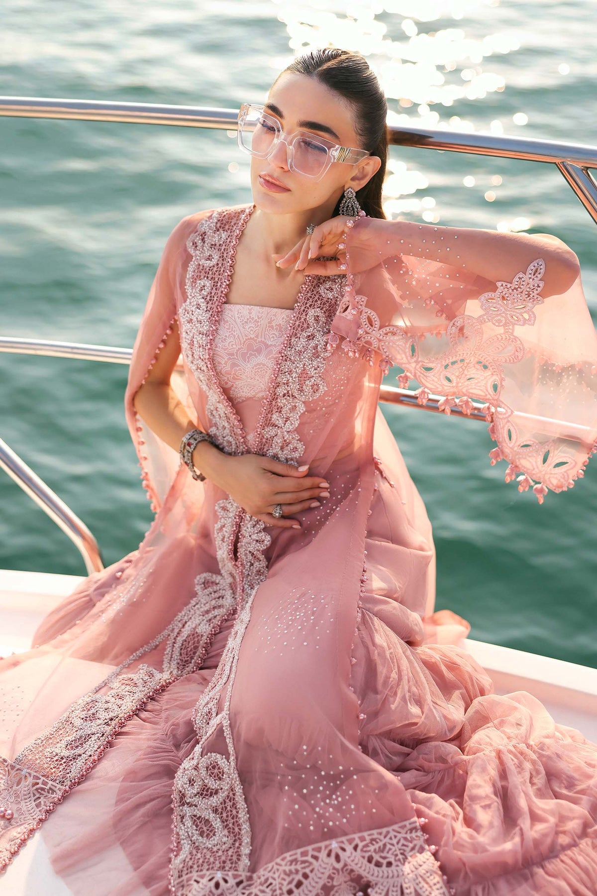 Embroidered Organza Suit