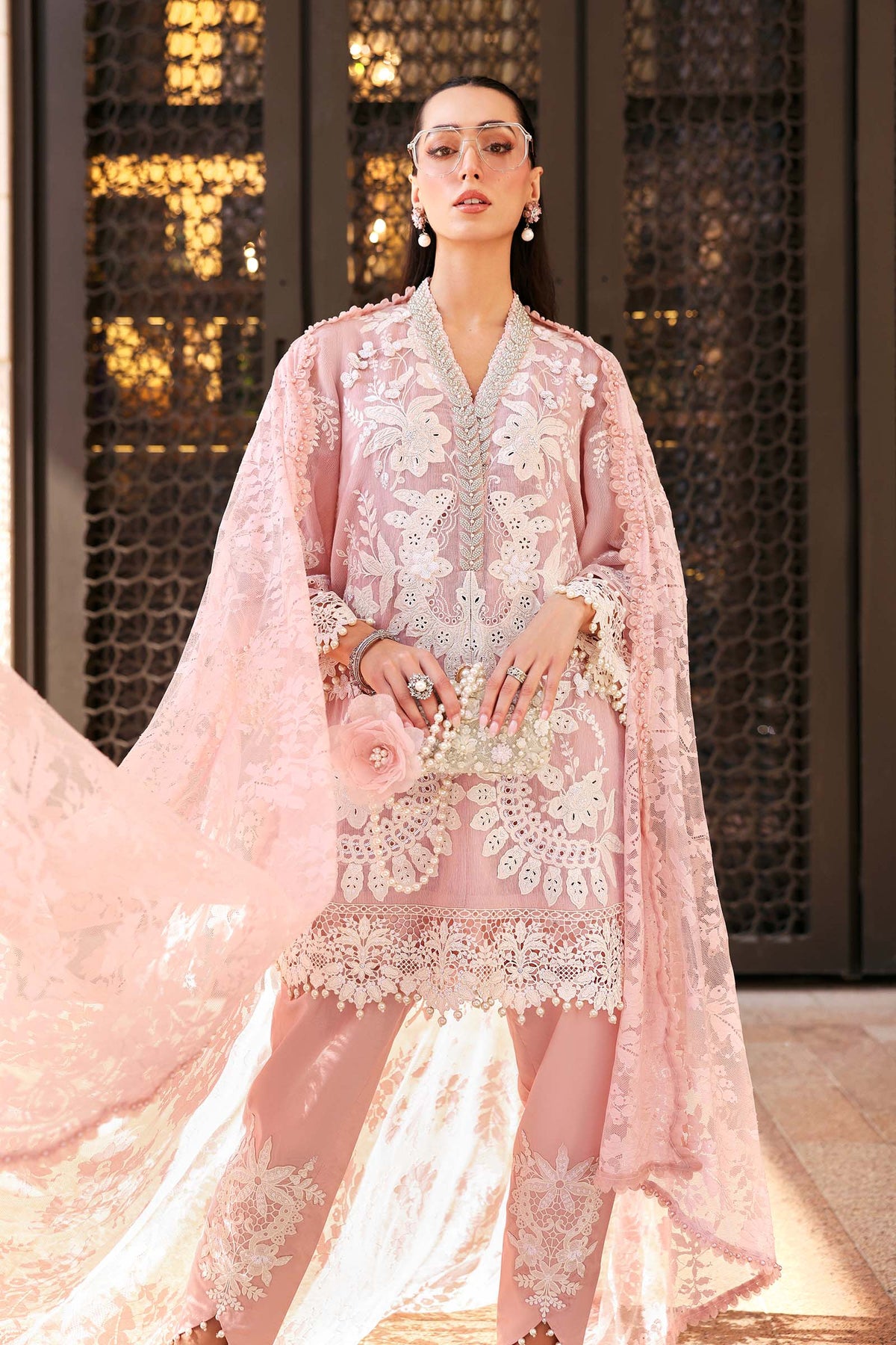 Embroidered Organza Suit