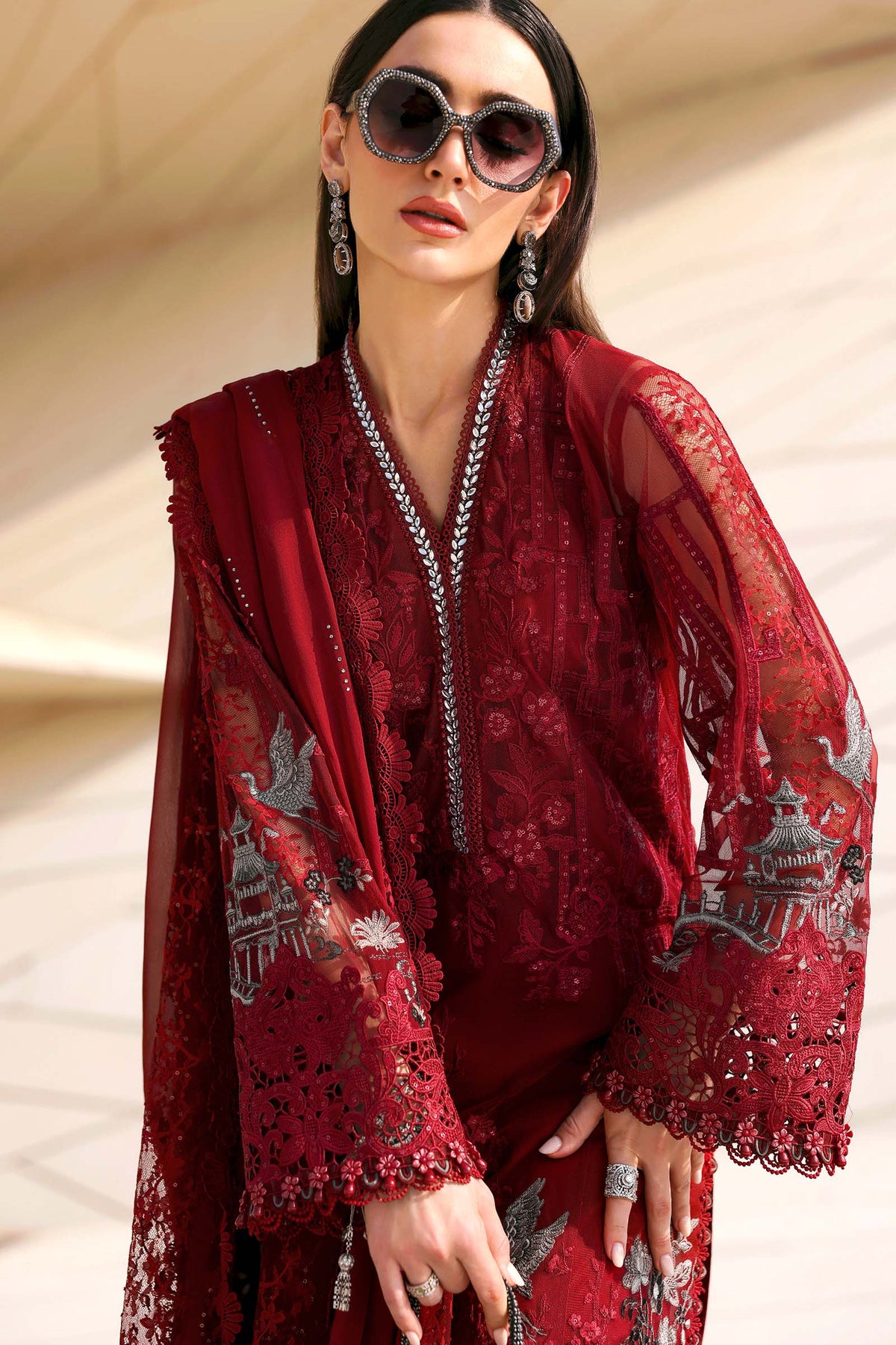 Embroidered Net Suit