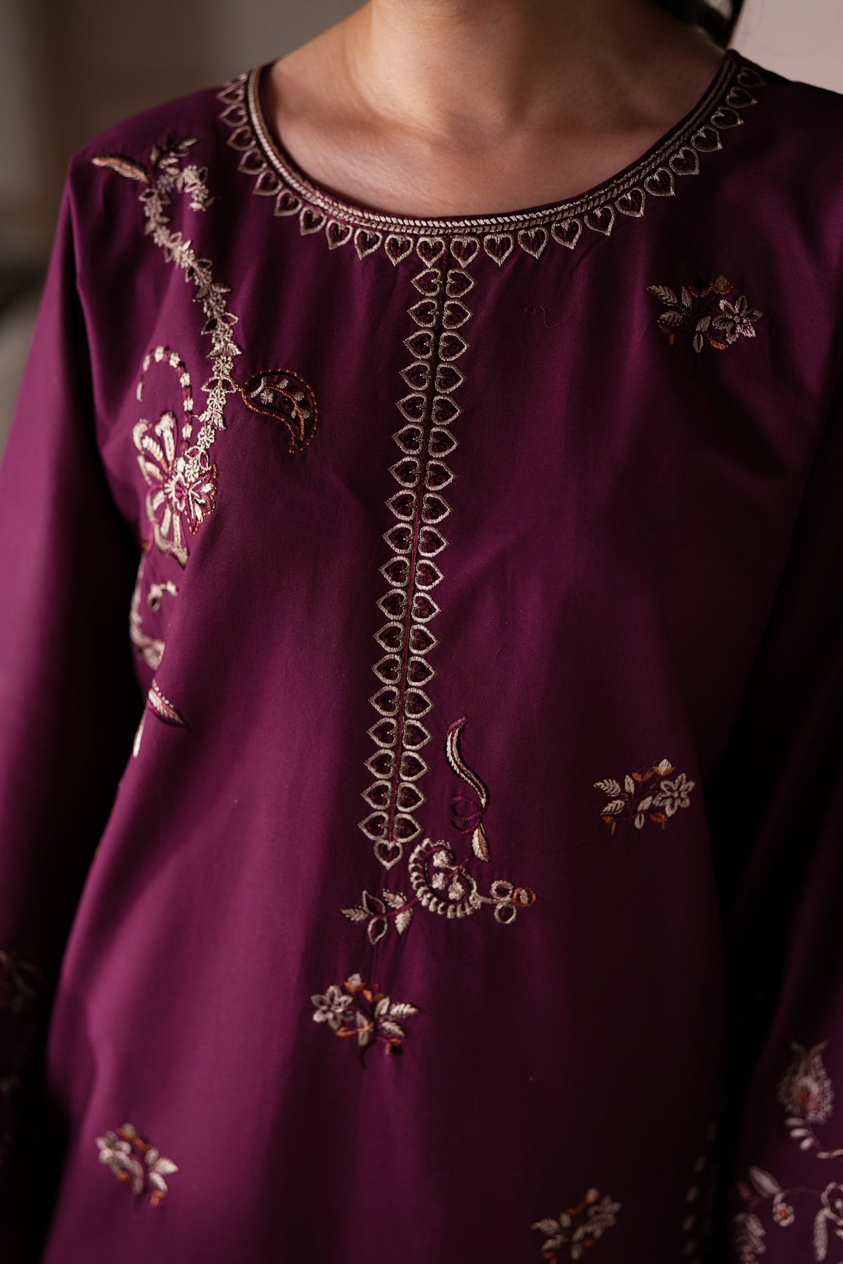 PLUM CO-ORD LUXURY EMBROIDERED LAWN 2PCS (NPA2-26305) - READY TO WEAR STAYCATION 2026