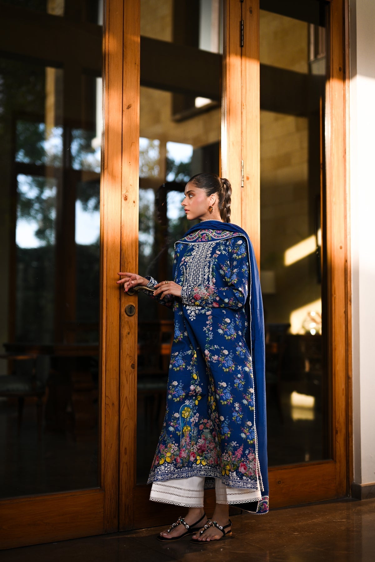 MIDNIGHT IN MAY LUXURY PRINTED EMBROIDERED LAWN SET (NEL-25617)