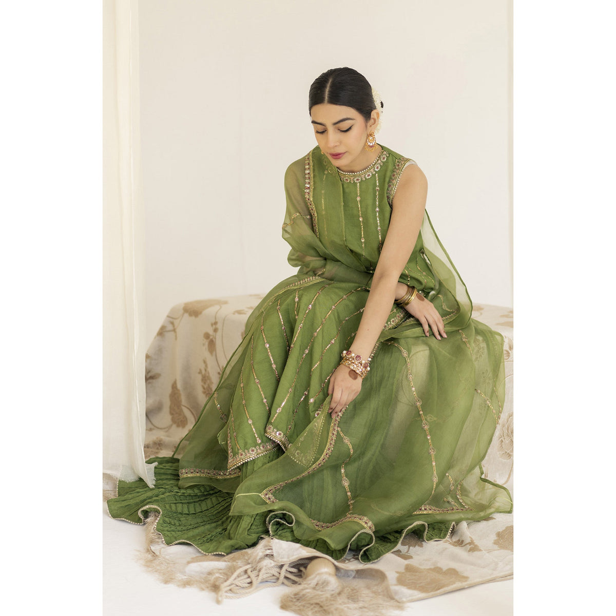 PEAR GREEN OUTFIT | NARGIS | DYOT